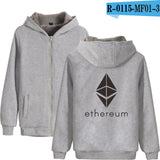 Blockchain Ethereum Letter Winter Hoodies Men/Women Zipper Hoodies Sweatshirt Ethereum Bitcoin Cotton Warm ETH Logo Clothes - Crypto gear and stuff