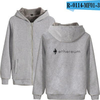 Blockchain Ethereum Letter Winter Hoodies Men/Women Zipper Hoodies Sweatshirt Ethereum Bitcoin Cotton Warm ETH Logo Clothes - Crypto gear and stuff