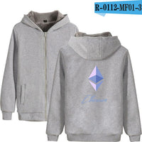 Blockchain Ethereum Letter Winter Hoodies Men/Women Zipper Hoodies Sweatshirt Ethereum Bitcoin Cotton Warm ETH Logo Clothes - Crypto gear and stuff