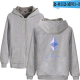 Blockchain Ethereum Letter Winter Hoodies Men/Women Zipper Hoodies Sweatshirt Ethereum Bitcoin Cotton Warm ETH Logo Clothes - Crypto gear and stuff