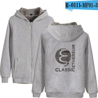 Blockchain Ethereum Letter Winter Hoodies Men/Women Zipper Hoodies Sweatshirt Ethereum Bitcoin Cotton Warm ETH Logo Clothes - Crypto gear and stuff