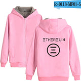 Blockchain Ethereum Letter Winter Hoodies Men/Women Zipper Hoodies Sweatshirt Ethereum Bitcoin Cotton Warm ETH Logo Clothes - Crypto gear and stuff