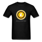 Litecoin Yellow T Shirt Cotton Crewneck Short Sleeve  Brand Clothing Popular Streetwear - Crypto gear and stuff
