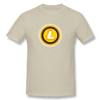 Litecoin Yellow T Shirt Cotton Crewneck Short Sleeve  Brand Clothing Popular Streetwear - Crypto gear and stuff