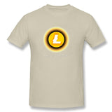 Litecoin Yellow T Shirt Cotton Crewneck Short Sleeve  Brand Clothing Popular Streetwear - Crypto gear and stuff