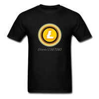 Litecoin Yellow T Shirt Cotton Crewneck Short Sleeve  Brand Clothing Popular Streetwear - Crypto gear and stuff