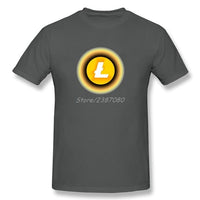 Litecoin Yellow T Shirt Cotton Crewneck Short Sleeve  Brand Clothing Popular Streetwear - Crypto gear and stuff