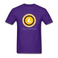 Litecoin Yellow T Shirt Cotton Crewneck Short Sleeve  Brand Clothing Popular Streetwear - Crypto gear and stuff