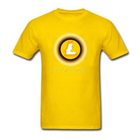 Litecoin Yellow T Shirt Cotton Crewneck Short Sleeve  Brand Clothing Popular Streetwear - Crypto gear and stuff