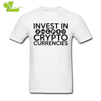 Invest In Cryptocurrencies Ethereum Litecoin Monero Bitcoin Zcash T Shirt Man Short Sleeve Cheap Tees Male Oversize Clothing - Crypto gear and stuff