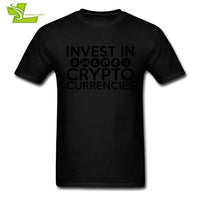 Invest In Cryptocurrencies Ethereum Litecoin Monero Bitcoin Zcash T Shirt Man Short Sleeve Cheap Tees Male Oversize Clothing - Crypto gear and stuff