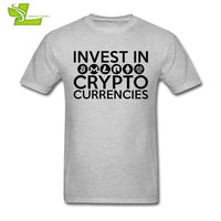 Invest In Cryptocurrencies Ethereum Litecoin Monero Bitcoin Zcash T Shirt Man Short Sleeve Cheap Tees Male Oversize Clothing - Crypto gear and stuff