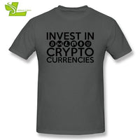 Invest In Cryptocurrencies Ethereum Litecoin Monero Bitcoin Zcash T Shirt Man Short Sleeve Cheap Tees Male Oversize Clothing - Crypto gear and stuff