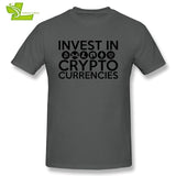 Invest In Cryptocurrencies Ethereum Litecoin Monero Bitcoin Zcash T Shirt Man Short Sleeve Cheap Tees Male Oversize Clothing - Crypto gear and stuff