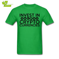 Invest In Cryptocurrencies Ethereum Litecoin Monero Bitcoin Zcash T Shirt Man Short Sleeve Cheap Tees Male Oversize Clothing - Crypto gear and stuff