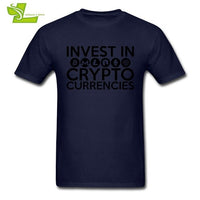 Invest In Cryptocurrencies Ethereum Litecoin Monero Bitcoin Zcash T Shirt Man Short Sleeve Cheap Tees Male Oversize Clothing - Crypto gear and stuff