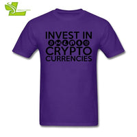 Invest In Cryptocurrencies Ethereum Litecoin Monero Bitcoin Zcash T Shirt Man Short Sleeve Cheap Tees Male Oversize Clothing - Crypto gear and stuff