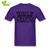 Invest In Cryptocurrencies Ethereum Litecoin Monero Bitcoin Zcash T Shirt Man Short Sleeve Cheap Tees Male Oversize Clothing - Crypto gear and stuff