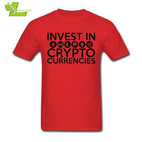 Invest In Cryptocurrencies Ethereum Litecoin Monero Bitcoin Zcash T Shirt Man Short Sleeve Cheap Tees Male Oversize Clothing - Crypto gear and stuff