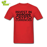 Invest In Cryptocurrencies Ethereum Litecoin Monero Bitcoin Zcash T Shirt Man Short Sleeve Cheap Tees Male Oversize Clothing - Crypto gear and stuff