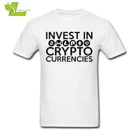 Invest In Cryptocurrencies Ethereum Litecoin Monero Bitcoin Zcash T Shirt Man Short Sleeve Cheap Tees Male Oversize Clothing - Crypto gear and stuff