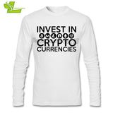 Invest In Cryptocurrencies Ethereum Litecoin Monero Bitcoin Zcash T Shirt Men's Long Sleeve O Neck Tees Adult Latest Tshirts - Crypto gear and stuff
