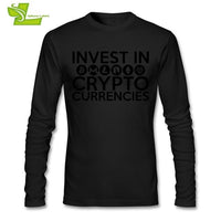 Invest In Cryptocurrencies Ethereum Litecoin Monero Bitcoin Zcash T Shirt Men's Long Sleeve O Neck Tees Adult Latest Tshirts - Crypto gear and stuff