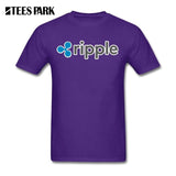 Sweat Tees Ripple Shirt XRP Crypto Coin T Shirt Printing Cryptocurrencies Man Cotton Short Sleeved T-Shirts Geek Men Offensive - Crypto gear and stuff