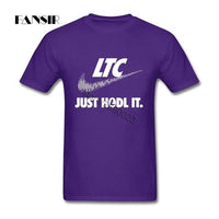 Men T-shirt Printing Short Sleeve O Neck T Shirts For Men Litecoin Just Hodl it Family Clothes Tops - Crypto gear and stuff
