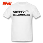 Mens 100% Cotton T shirt Comfort Crypto Millionaire Litecoin Edition Digital Currency T Shirts - Crypto gear and stuff