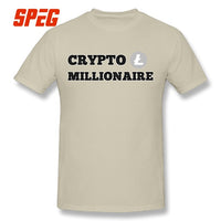 Mens 100% Cotton T shirt Comfort Crypto Millionaire Litecoin Edition Digital Currency T Shirts - Crypto gear and stuff