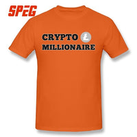 Mens 100% Cotton T shirt Comfort Crypto Millionaire Litecoin Edition Digital Currency T Shirts - Crypto gear and stuff