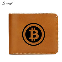 Genuine Leather MENS WALLET Card Engraved Digital Bitcoin Simple Wallet Men - Crypto gear and stuff