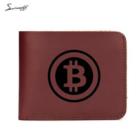 Genuine Leather MENS WALLET Card Engraved Digital Bitcoin Simple Wallet Men - Crypto gear and stuff