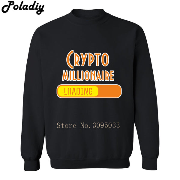 Crypto Millionaire Loading Bitcoin Coin BTC Crypto Cryptocurrency Miner Hoodies Mens Sweatshirt Sweatshirt Men's Hooded Clothes - Crypto gear and stuff
