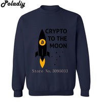 crypto to the moon rocket bitcoin Sweatshirt Men Crewneck Pullover Fashion Streetwear Harajuku Hip Hop Hoodies Black White Gray - Crypto gear and stuff
