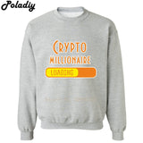 Crypto Millionaire Loading Bitcoin Coin BTC Crypto Cryptocurrency Miner Hoodies Mens Sweatshirt Sweatshirt Men's Hooded Clothes - Crypto gear and stuff