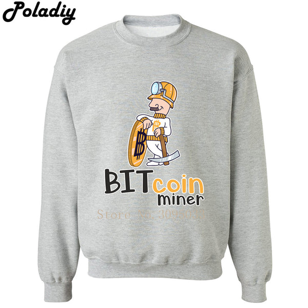 Bitcoin Miner Shirt Bitcoin Crypto Coin Cryptocurrencies Blockchain Mining BTC printed fashion cool men hoodie sweatshirts - Crypto gear and stuff