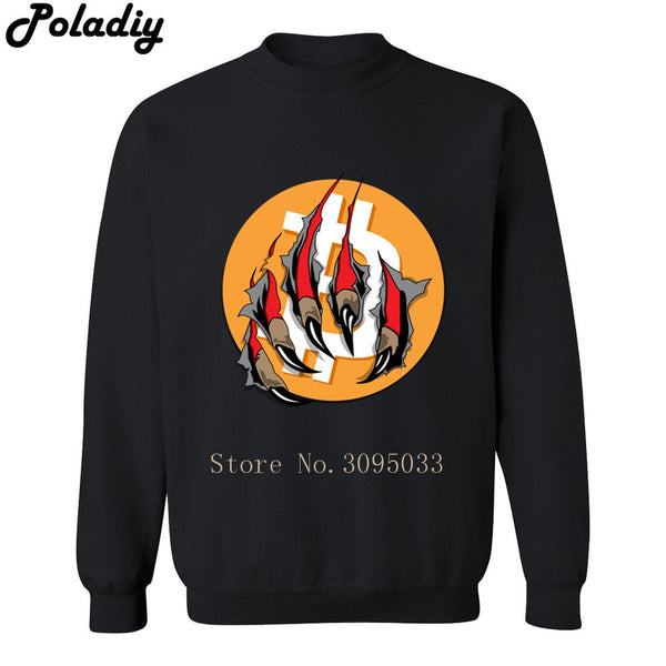 Monster Torn My Bitcoin New O Neck Mens Hoodies Sweatshirts Men Casual Sweatshirt Hipster Top Tees - Crypto gear and stuff