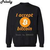I Accept Bitcoin Mens Sweatshirt Hoodies Men Hip Hop Black Cryptocurrency bitcoins Long Sleeve Fashion Harajuku Sweatshirt - Crypto gear and stuff