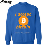 I Accept Bitcoin Mens Sweatshirt Hoodies Men Hip Hop Black Cryptocurrency bitcoins Long Sleeve Fashion Harajuku Sweatshirt - Crypto gear and stuff
