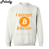 I Accept Bitcoin Mens Sweatshirt Hoodies Men Hip Hop Black Cryptocurrency bitcoins Long Sleeve Fashion Harajuku Sweatshirt - Crypto gear and stuff