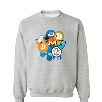 mens t shirt womens t shirts Bitcoin, Ripple, Ethereum, Litecoin, NEM, Dash, Monero, Stellar Lumens, Steem, Cryptocurrency Men Sweatshirt Hoodies Clothing - Crypto gear and stuff