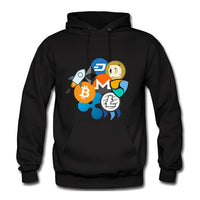 Bitcoin Ripple Ethereum Litecoin NEM Dash Monero Stellar Lumens Steem Cryptocurrency Mens Hoodies Sweatshirts - Crypto gear and stuff