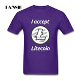 Litecoin Mens T Shirt Cotton 2018 New Fashion T-shirt I accept litecoin - Crypto gear and stuff