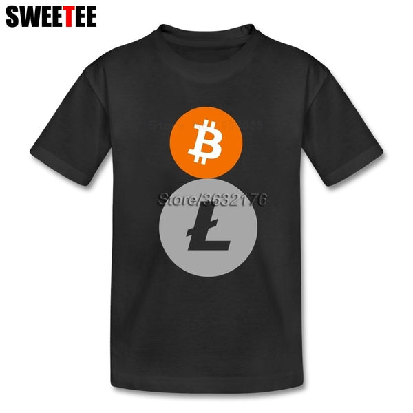 Bitcoin Litecoin T Shirt  Kids Short Sleeve 4T-8T Crew Neck T-Shirt  children's Designer Camisetas Top Clothes For Boys Girls - Crypto gear and stuff