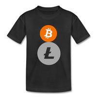 Bitcoin Litecoin T Shirt  Kids Short Sleeve 4T-8T Crew Neck T-Shirt  children's Designer Camisetas Top Clothes For Boys Girls - Crypto gear and stuff