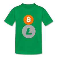 Bitcoin Litecoin T Shirt  Kids Short Sleeve 4T-8T Crew Neck T-Shirt  children's Designer Camisetas Top Clothes For Boys Girls - Crypto gear and stuff
