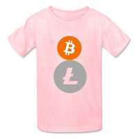 Bitcoin Litecoin T Shirt  Kids Short Sleeve 4T-8T Crew Neck T-Shirt  children's Designer Camisetas Top Clothes For Boys Girls - Crypto gear and stuff
