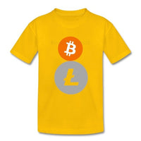 Bitcoin Litecoin T Shirt  Kids Short Sleeve 4T-8T Crew Neck T-Shirt  children's Designer Camisetas Top Clothes For Boys Girls - Crypto gear and stuff